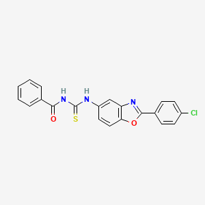 molecular formula C21H14ClN3O2S B3459408 N-{[2-(4-chlorophenyl)-1,3-benzoxazol-5-yl]carbamothioyl}benzamide 