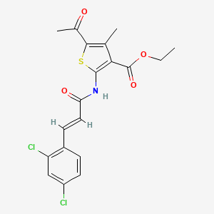 molecular formula C19H17Cl2NO4S B3459440 ETHYL 5-ACETYL-2-[(2E)-3-(2,4-DICHLOROPHENYL)PROP-2-ENAMIDO]-4-METHYLTHIOPHENE-3-CARBOXYLATE 