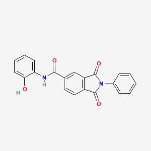 molecular formula C21H14N2O4 B3459601 N-(2-hydroxyphenyl)-1,3-dioxo-2-phenyl-2,3-dihydro-1H-isoindole-5-carboxamide 