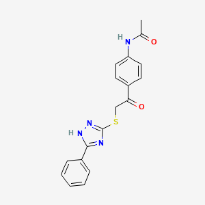 molecular formula C18H16N4O2S B3459701 N-(4-{2-[(5-phenyl-4H-1,2,4-triazol-3-yl)thio]acetyl}phenyl)acetamide 