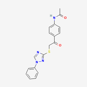 molecular formula C18H16N4O2S B3459708 N-(4-{2-[(1-phenyl-1H-1,2,4-triazol-3-yl)thio]acetyl}phenyl)acetamide 
