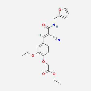 molecular formula C21H22N2O6 B3459744 ethyl (4-{(1E)-2-cyano-3-[(furan-2-ylmethyl)amino]-3-oxoprop-1-en-1-yl}-2-ethoxyphenoxy)acetate 