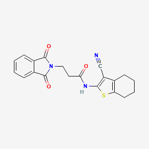 molecular formula C20H17N3O3S B3459761 N-(3-cyano-4,5,6,7-tetrahydro-1-benzothien-2-yl)-3-(1,3-dioxo-1,3-dihydro-2H-isoindol-2-yl)propanamide 
