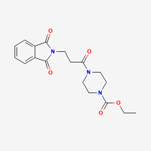 molecular formula C18H21N3O5 B3459775 ethyl 4-[3-(1,3-dioxo-1,3-dihydro-2H-isoindol-2-yl)propanoyl]-1-piperazinecarboxylate 