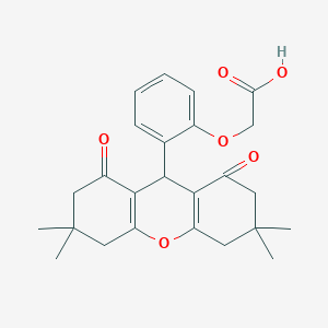 molecular formula C25H28O6 B3459908 [2-(3,3,6,6-tetramethyl-1,8-dioxo-2,3,4,5,6,7,8,9-octahydro-1H-xanthen-9-yl)phenoxy]acetic acid 