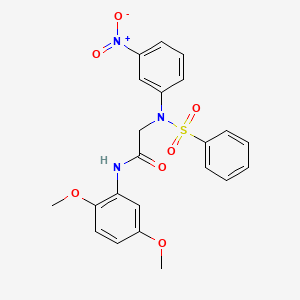 molecular formula C22H21N3O7S B3459919 N~1~-(2,5-dimethoxyphenyl)-N~2~-(3-nitrophenyl)-N~2~-(phenylsulfonyl)glycinamide 
