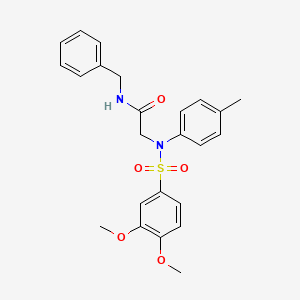 molecular formula C24H26N2O5S B3459927 N-BENZYL-2-[N-(4-METHYLPHENYL)3,4-DIMETHOXYBENZENESULFONAMIDO]ACETAMIDE 