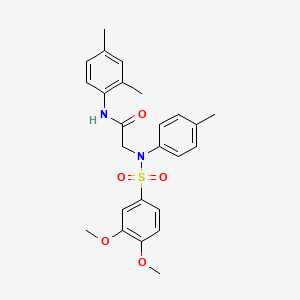 molecular formula C25H28N2O5S B3459934 N~2~-[(3,4-dimethoxyphenyl)sulfonyl]-N~1~-(2,4-dimethylphenyl)-N~2~-(4-methylphenyl)glycinamide 