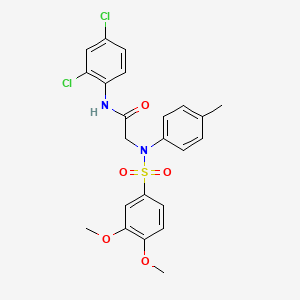 molecular formula C23H22Cl2N2O5S B3459946 N~1~-(2,4-dichlorophenyl)-N~2~-[(3,4-dimethoxyphenyl)sulfonyl]-N~2~-(4-methylphenyl)glycinamide 