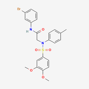 molecular formula C23H23BrN2O5S B3459953 N~1~-(3-bromophenyl)-N~2~-[(3,4-dimethoxyphenyl)sulfonyl]-N~2~-(4-methylphenyl)glycinamide 