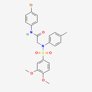 molecular formula C23H23BrN2O5S B3459956 N-(4-bromophenyl)-N~2~-[(3,4-dimethoxyphenyl)sulfonyl]-N~2~-(4-methylphenyl)glycinamide 