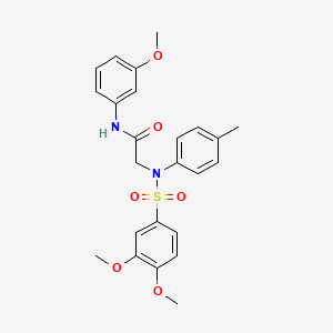 molecular formula C24H26N2O6S B3459962 N-(3-METHOXYPHENYL)-2-[N-(4-METHYLPHENYL)3,4-DIMETHOXYBENZENESULFONAMIDO]ACETAMIDE 