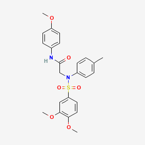 molecular formula C24H26N2O6S B3459970 N~2~-[(3,4-dimethoxyphenyl)sulfonyl]-N~1~-(4-methoxyphenyl)-N~2~-(4-methylphenyl)glycinamide 