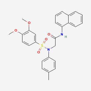 molecular formula C27H26N2O5S B3459979 N~2~-[(3,4-dimethoxyphenyl)sulfonyl]-N~2~-(4-methylphenyl)-N~1~-1-naphthylglycinamide 