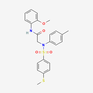 molecular formula C23H24N2O4S2 B3459986 N~1~-(2-methoxyphenyl)-N~2~-(4-methylphenyl)-N~2~-{[4-(methylthio)phenyl]sulfonyl}glycinamide 