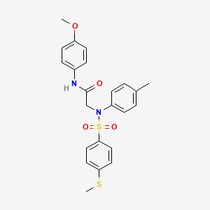 molecular formula C23H24N2O4S2 B3459988 N~1~-(4-methoxyphenyl)-N~2~-(4-methylphenyl)-N~2~-{[4-(methylthio)phenyl]sulfonyl}glycinamide 