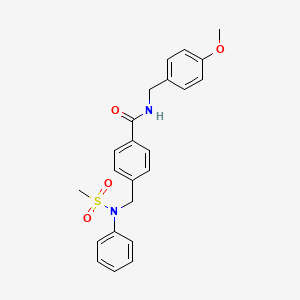 molecular formula C23H24N2O4S B3459998 N-[(4-methoxyphenyl)methyl]-4-[(N-methylsulfonylanilino)methyl]benzamide 