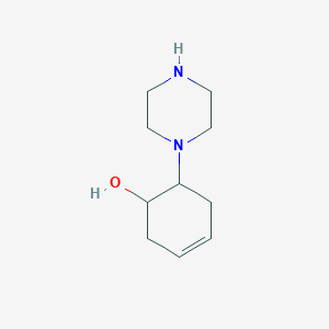 molecular formula C10H18N2O B034600 6-(Piperazin-1-yl)cyclohex-3-en-1-ol CAS No. 110469-60-8