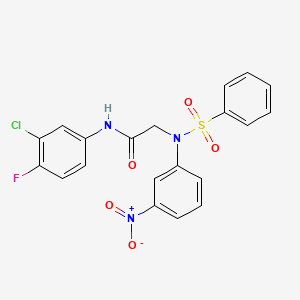molecular formula C20H15ClFN3O5S B3460002 N~1~-(3-chloro-4-fluorophenyl)-N~2~-(3-nitrophenyl)-N~2~-(phenylsulfonyl)glycinamide 