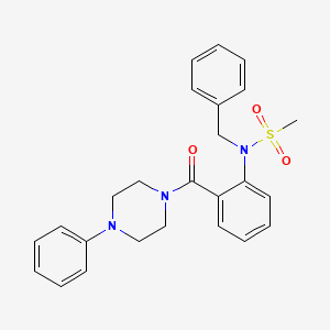 molecular formula C25H27N3O3S B3460016 N-benzyl-N-{2-[(4-phenyl-1-piperazinyl)carbonyl]phenyl}methanesulfonamide 