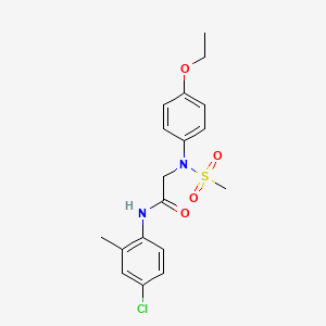 molecular formula C18H21ClN2O4S B3460029 N-(4-chloro-2-methylphenyl)-2-(4-ethoxy-N-methylsulfonylanilino)acetamide 