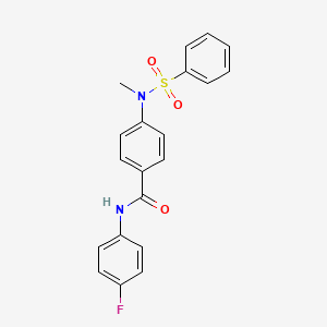 molecular formula C20H17FN2O3S B3460048 N-(4-fluorophenyl)-4-[methyl(phenylsulfonyl)amino]benzamide 