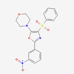 molecular formula C19H17N3O6S B3460109 4-[4-(Benzenesulfonyl)-2-(3-nitrophenyl)-1,3-oxazol-5-yl]morpholine 