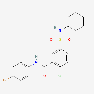 molecular formula C19H20BrClN2O3S B3460135 N-(4-bromophenyl)-2-chloro-5-[(cyclohexylamino)sulfonyl]benzamide 