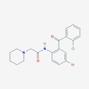 molecular formula C20H20BrClN2O2 B3460219 N-[4-bromo-2-(2-chlorobenzoyl)phenyl]-2-(1-piperidinyl)acetamide 