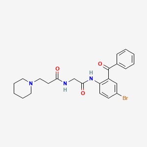 molecular formula C23H26BrN3O3 B3460226 N-[(2-Benzoyl-4-bromo-phenylcarbamoyl)-methyl]-3-piperidin-1-yl-propionamide 
