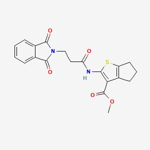 molecular formula C20H18N2O5S B3460244 METHYL 2-[3-(1,3-DIOXO-2,3-DIHYDRO-1H-ISOINDOL-2-YL)PROPANAMIDO]-4H,5H,6H-CYCLOPENTA[B]THIOPHENE-3-CARBOXYLATE 