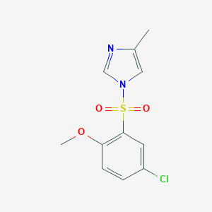 molecular formula C11H11ClN2O3S B346031 1-(5-chloro-2-methoxybenzenesulfonyl)-4-methyl-1H-imidazole CAS No. 898641-03-7