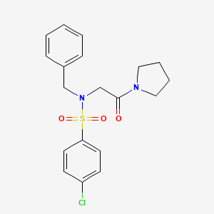 molecular formula C19H21ClN2O3S B3460356 N-benzyl-4-chloro-N-[2-oxo-2-(1-pyrrolidinyl)ethyl]benzenesulfonamide 