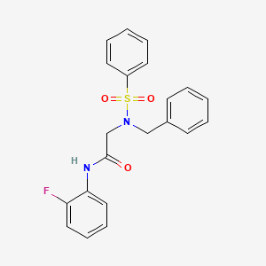 molecular formula C21H19FN2O3S B3460367 N~2~-benzyl-N-(2-fluorophenyl)-N~2~-(phenylsulfonyl)glycinamide 