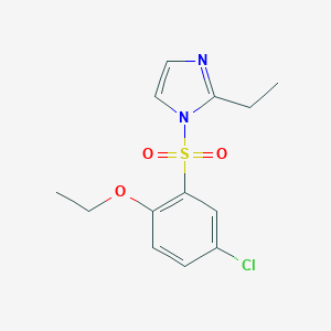 molecular formula C13H15ClN2O3S B346038 1-[(5-chloro-2-ethoxyphenyl)sulfonyl]-2-ethyl-1H-imidazole CAS No. 898644-98-9