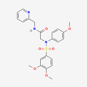 molecular formula C23H25N3O6S B3460390 N~2~-[(3,4-dimethoxyphenyl)sulfonyl]-N~2~-(4-methoxyphenyl)-N~1~-(2-pyridinylmethyl)glycinamide 