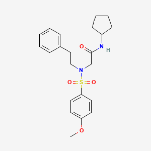molecular formula C22H28N2O4S B3460397 N-cyclopentyl-2-[(4-methoxyphenyl)sulfonyl-(2-phenylethyl)amino]acetamide 