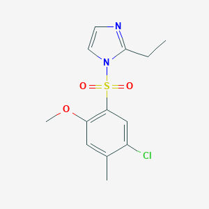 molecular formula C13H15ClN2O3S B346040 1-[(5-chloro-2-methoxy-4-methylphenyl)sulfonyl]-2-ethyl-1H-imidazole CAS No. 876894-50-7