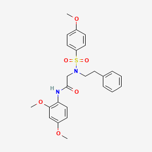 molecular formula C25H28N2O6S B3460413 N-(2,4-DIMETHOXYPHENYL)-2-[N-(2-PHENYLETHYL)4-METHOXYBENZENESULFONAMIDO]ACETAMIDE 