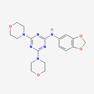 molecular formula C18H22N6O4 B3460428 N-(1,3-BENZODIOXOL-5-YL)-N-(4,6-DIMORPHOLINO-1,3,5-TRIAZIN-2-YL)AMINE 