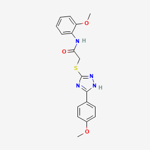 molecular formula C18H18N4O3S B3460471 N-(2-methoxyphenyl)-2-{[5-(4-methoxyphenyl)-4H-1,2,4-triazol-3-yl]thio}acetamide 