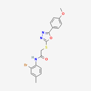 molecular formula C18H16BrN3O3S B3460478 N-(2-Bromo-4-methylphenyl)-2-((5-(4-methoxyphenyl)-1,3,4-oxadiazol-2-yl)thio)acetamide 