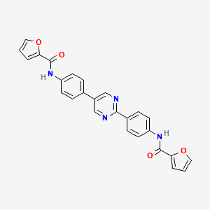 molecular formula C26H18N4O4 B3460496 N-(4-{2-[4-(FURAN-2-AMIDO)PHENYL]PYRIMIDIN-5-YL}PHENYL)FURAN-2-CARBOXAMIDE 