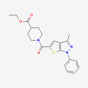 molecular formula C21H23N3O3S B3460497 ETHYL 1-{3-METHYL-1-PHENYL-1H-THIENO[2,3-C]PYRAZOLE-5-CARBONYL}PIPERIDINE-4-CARBOXYLATE 