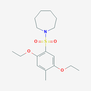 molecular formula C17H27NO4S B346050 1-(2,5-Diethoxy-4-methylphenyl)sulfonylazepane CAS No. 898646-82-7