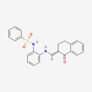 molecular formula C23H20N2O3S B3460510 N-[2-[[(E)-(1-oxo-3,4-dihydronaphthalen-2-ylidene)methyl]amino]phenyl]benzenesulfonamide 