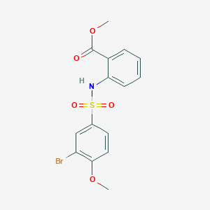 molecular formula C15H14BrNO5S B3460549 methyl 2-{[(3-bromo-4-methoxyphenyl)sulfonyl]amino}benzoate 