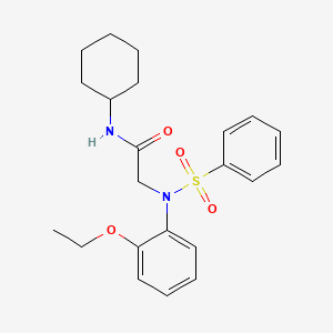 molecular formula C22H28N2O4S B3460567 N~1~-cyclohexyl-N~2~-(2-ethoxyphenyl)-N~2~-(phenylsulfonyl)glycinamide 