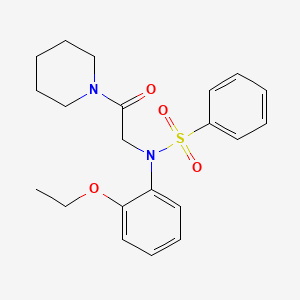 molecular formula C21H26N2O4S B3460575 N-(2-ethoxyphenyl)-N-[2-oxo-2-(1-piperidinyl)ethyl]benzenesulfonamide 