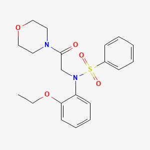 molecular formula C20H24N2O5S B3460579 N-(2-ethoxyphenyl)-N-(2-morpholin-4-yl-2-oxoethyl)benzenesulfonamide CAS No. 6022-82-8